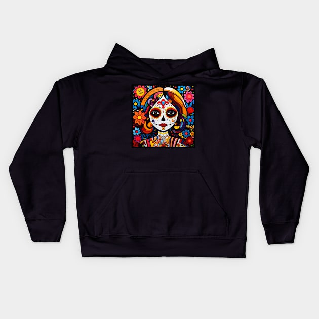 Child catrina girl Kids Hoodie by APDesign
